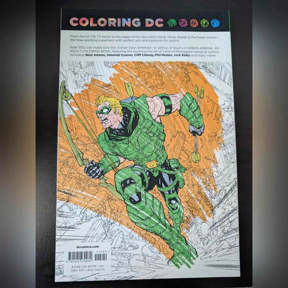 Coloring DC Green Arrow Comic Adult Coloring Book NEW